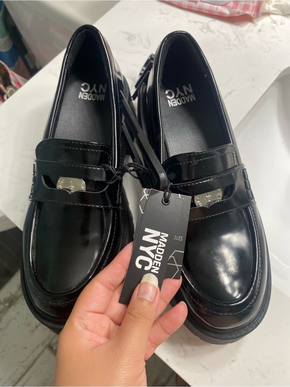 Madden NYC Platform Lug Sole Coin Loafers Size 9- But Fit Better To A Size 8